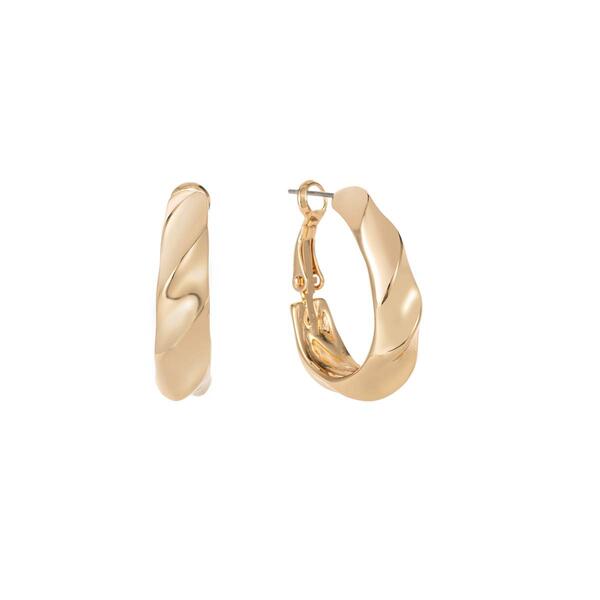 Gloria Vanderbilt Gold-Tone C Hoop Post Earrings - image 