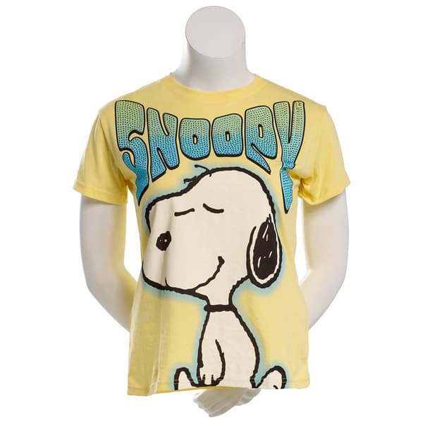Juniors Freeze Jumbo Snoopy Rhinestone Boyfriend Tee