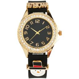 Womens Christmas Charms Watch on Black Silicone Band - AS131B