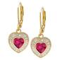 Gianni Argento Lab Grown Ruby Baguette Heart Leverback Earrings - image 1