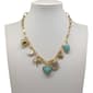 Ashley Gold-Tone Genuine Stone Charm Necklace - image 1