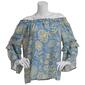 Womens Zac & Rachel 3/4 Bell Sleeve Off The Shoulder Blouse - image 1