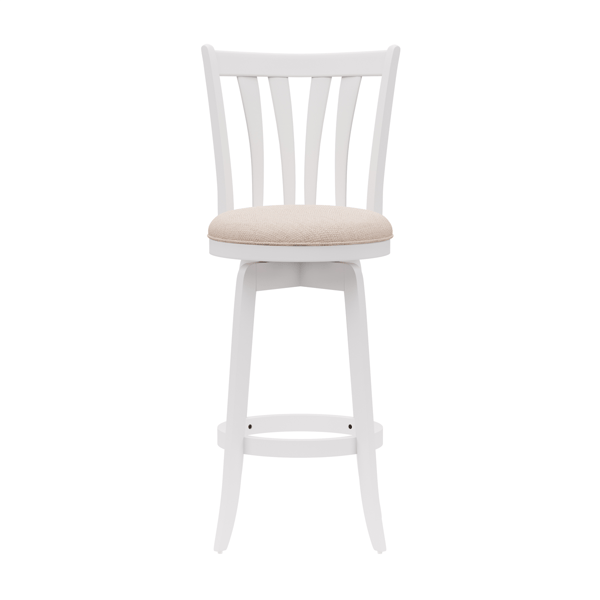HH2 Home Savana White Wood Swivel Bar Height Stool
