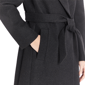 Womens Nine West Solid Faux Wool Coat With Belt - image 6