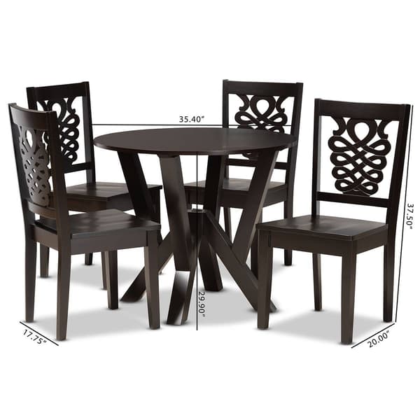 Baxton Studio Valda Walnut Brown Finished Wood 5pc. Dining Set