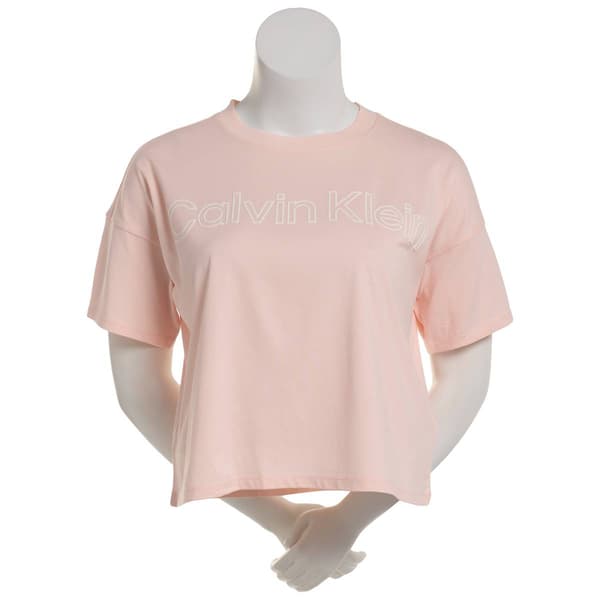 Womens Calvin Klein Performance Puff Outline Logo Tee - image 