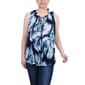 Womens NY Collection Sleeveless Tie Neck Gauze Top - Blue Depth - image 1