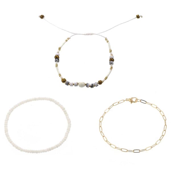 Ashley Gold-Tone Textured Trio Bracelet Set - image 