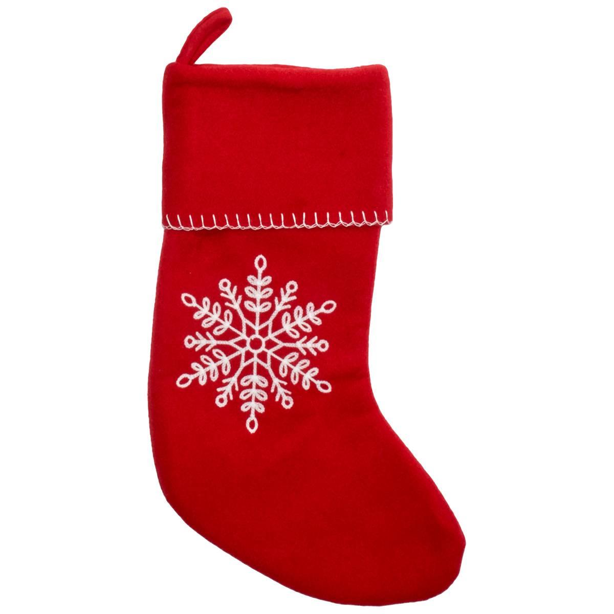 Embroidered Snowflake Felt Stocking