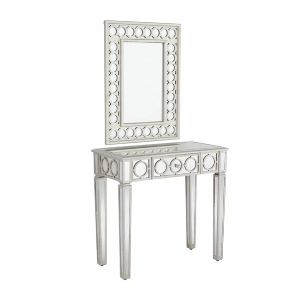 9th & Pike® Grey Wood Glam Console Table - Set of 2