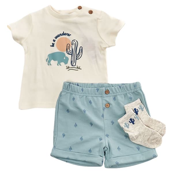 Baby Boy (12-24M) Adley & Hudson(R) Cactus/Buffalo Top/Shorts Set - image 