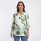 Petite Anne Klein 3/4 Roll Tab Sleeve Floral V Neck Blouse - image 1