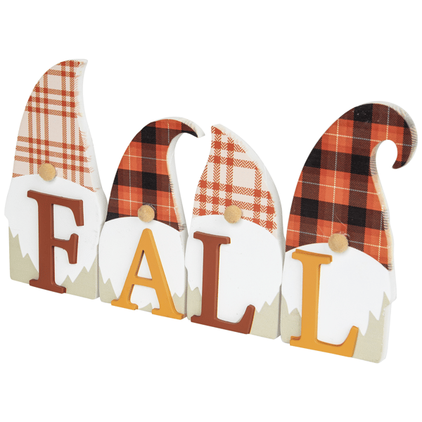 Northlight Plaid Gnomes Fall Harvest Wooden Sign - 10in.
