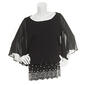 Plus Size MSK Sheer 3/4 Sleeve Embroider Bead Scallop Blouse - image 1