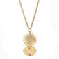 1928 Gold Tone Crystal Locket Necklace - image 2