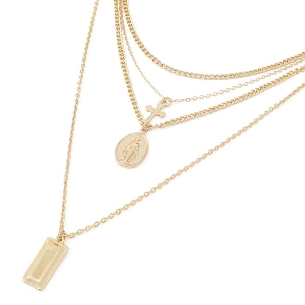 Steve Madden Cross Charm Layered Necklace