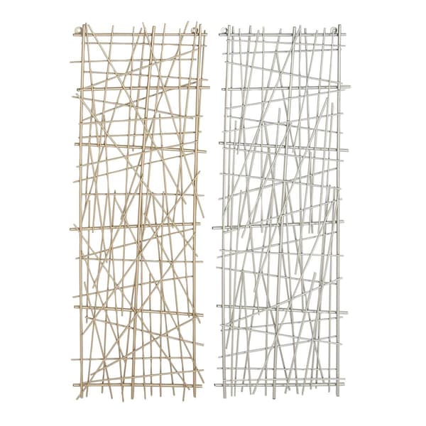 Set of 2 9th & Pike&#174; Crosshatched Abstract Art Wall Panels