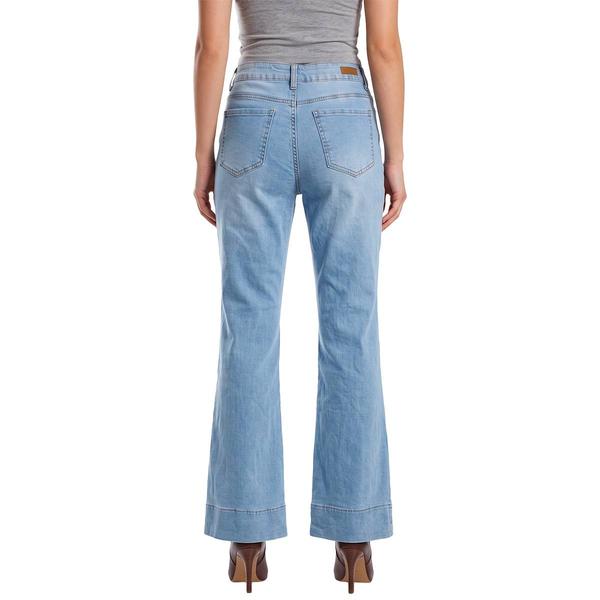 Womens Bleu Mid Rise Patch Pocket Bootcut Jeans