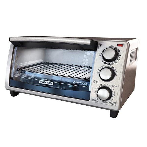Black &amp; Decker 4-Slice Stainless Steel Toaster Oven - image 