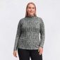 Plus Size Hasting & Smith Long Sleeve Blurred Mock Neck Tee - image 1