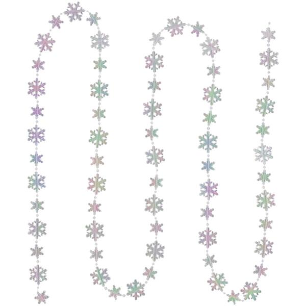 Northlight Seasonal Iridescent Snowflake Christmas Garland - image 