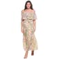 Womens Violet B Off Shoulder Print Chiffon Tier Dress - image 1