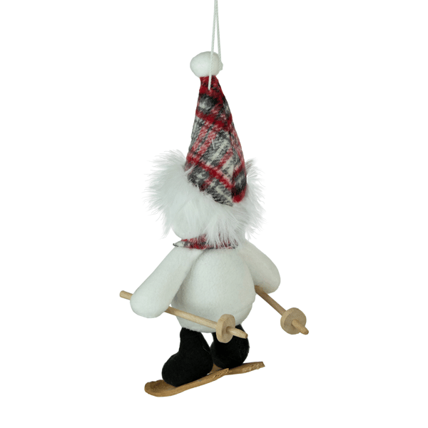 Northlight Skiing Snowman with Plaid Santa Hat Christmas Ornament