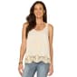 Womens Democracy Scallop Edge Lace Embroidered Tank Top - image 1