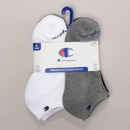Mens Champion(R) 6pk. Multi Color Logo Low Cut Socks