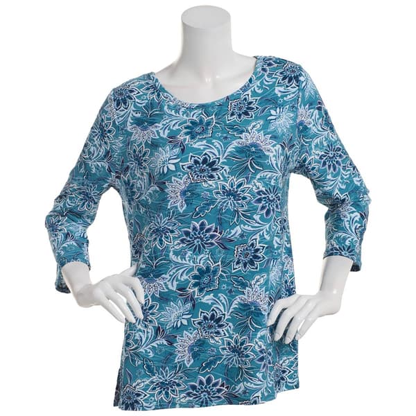 Womens Emily Daniels Folk Jacobean Floral Jacquard Tunic Blouse