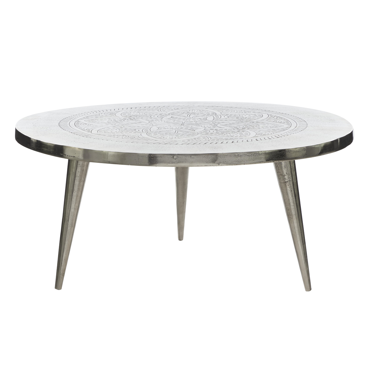 9th & Pike® Traditional Silver Aluminum Metal Coffee Table