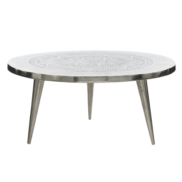 9th & Pike® Traditional Silver Aluminum Metal Coffee Table