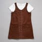 Girls (7-16) No Comment Short Sleeve Star Baby Tee & Suede Jumper - image 2
