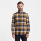 Mens Chaps Double Brush Stretch Flannel Shirt - Golden Brown - image 2