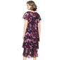 Womens SLNY Print Tea Length Tier Dress - image 2