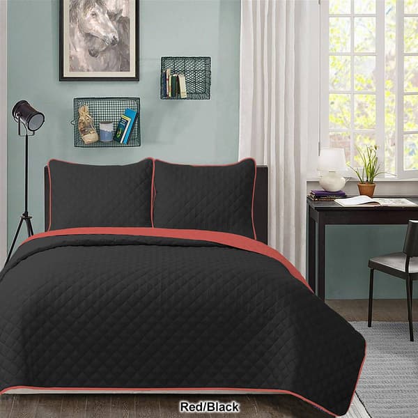 University 3pc. Solid Reversible Quilt Set