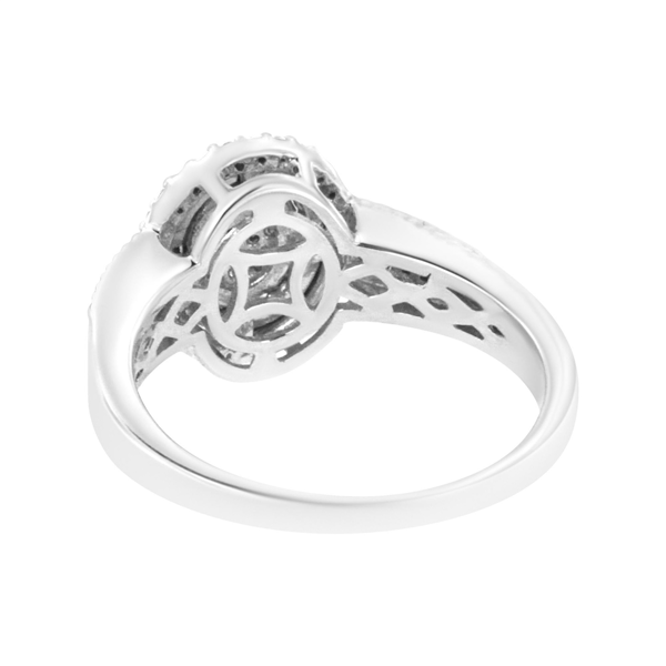 Haus of Brilliance 1/3ctw. Pave Set Diamond Halo Cocktail Ring