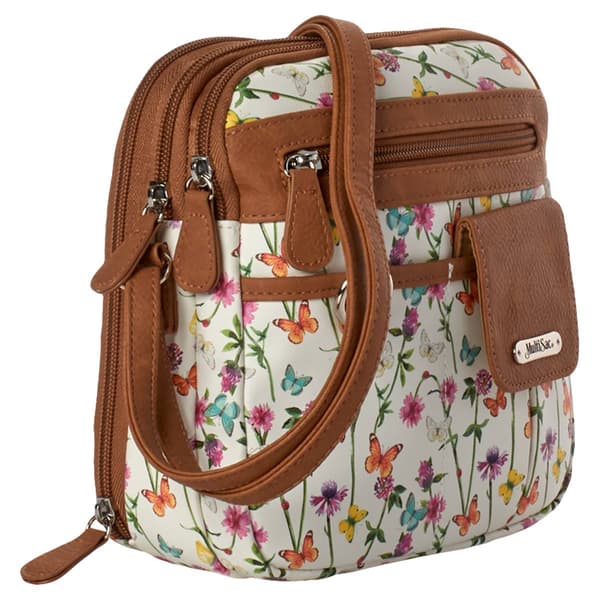 MultiSac North/South Zip Around Floral Butterfly Crossbody