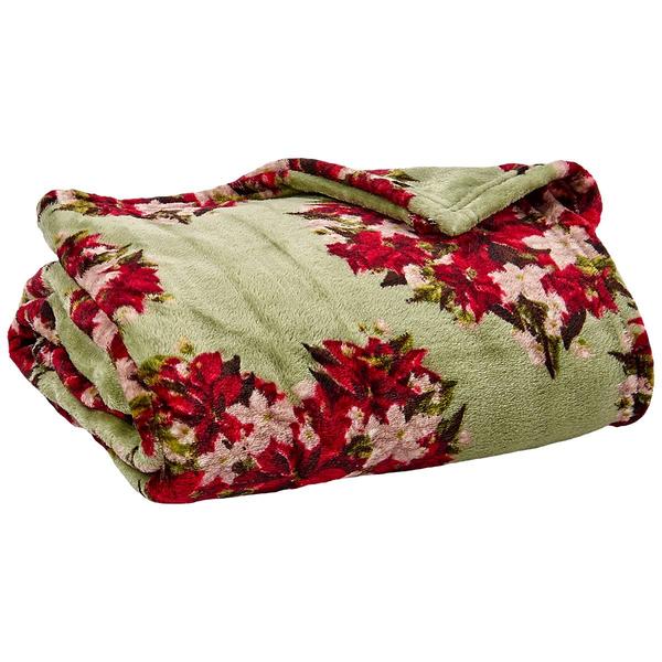 Ashley Cooper(tm) Heartfelt Poinsettia Plush Throw