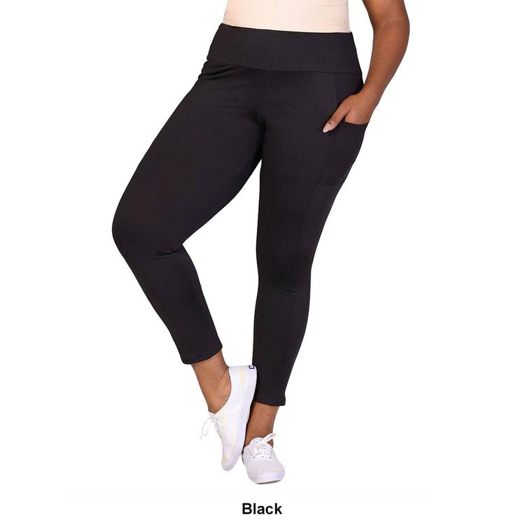 Plus Size 24/7 Comfort Apparel Side Pocket Yoga Leggings