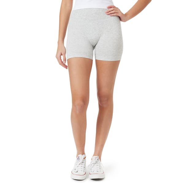 Juniors Wallflower Rib Bike Shorts - Light Grey - image 