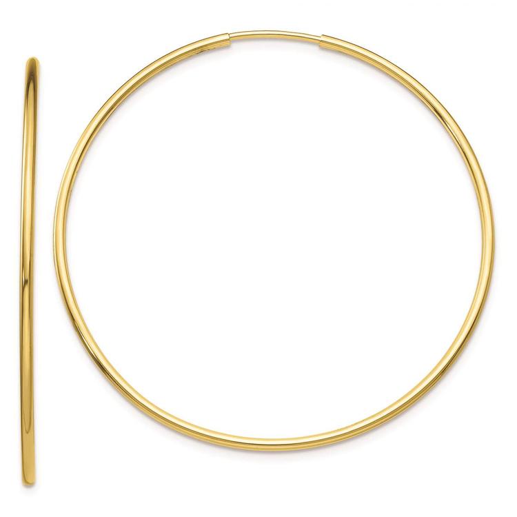 Gold Classics(tm) 10kt. Polished 42mm Endless Tube Hoop Earrings