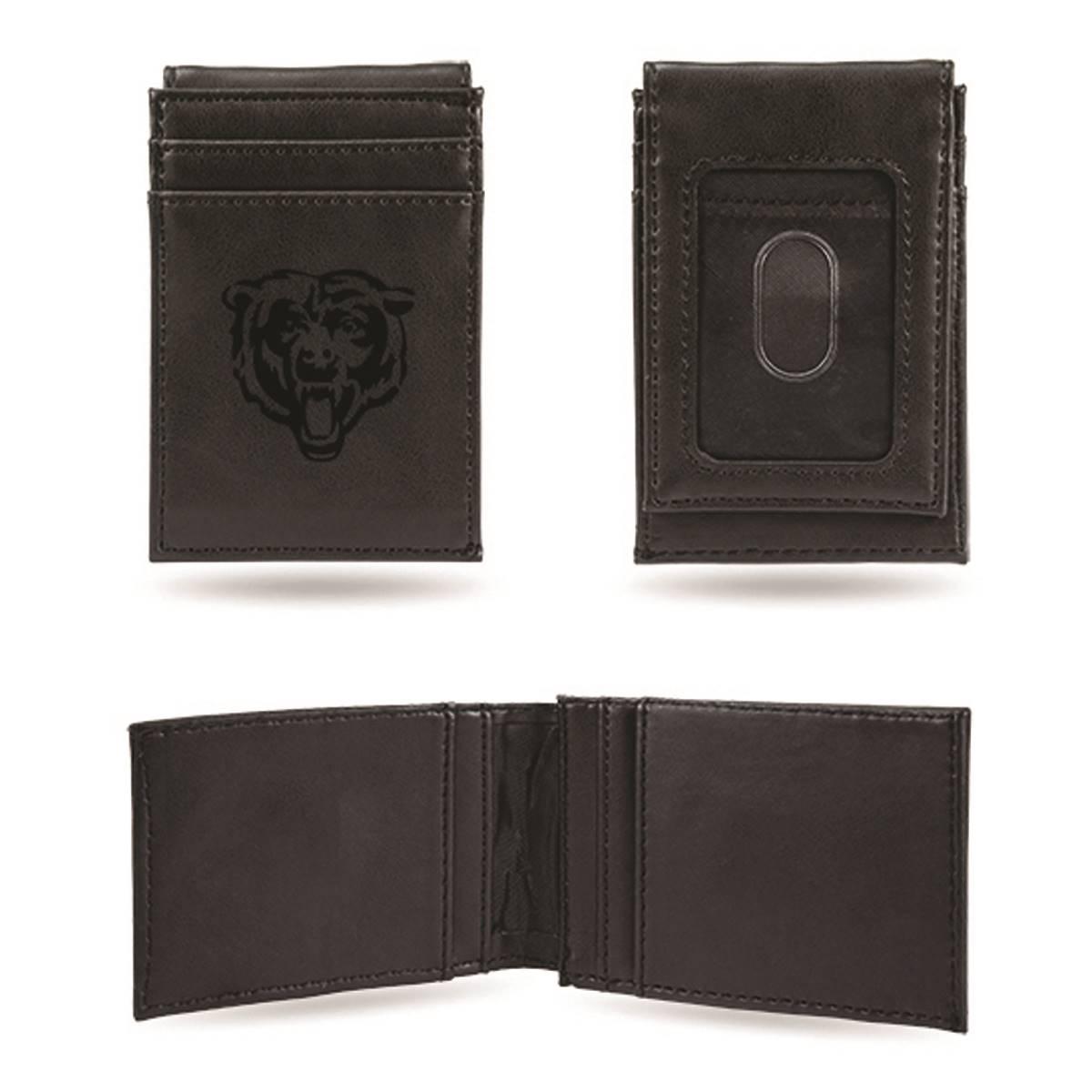 Mens NFL Chicago Bears Faux Leather Front Pocket Wallet