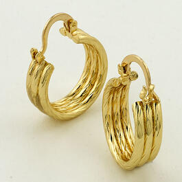 Freedom Nickel Free Wide Gold Hoop Earrings