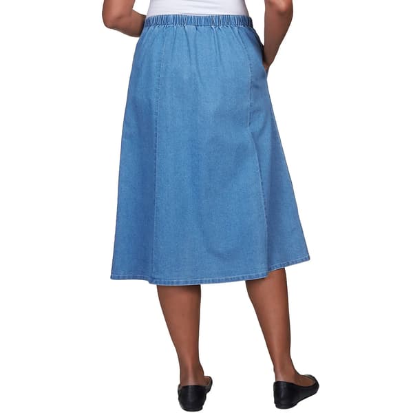 Womens Alfred Dunner Denim Button Front Skirt