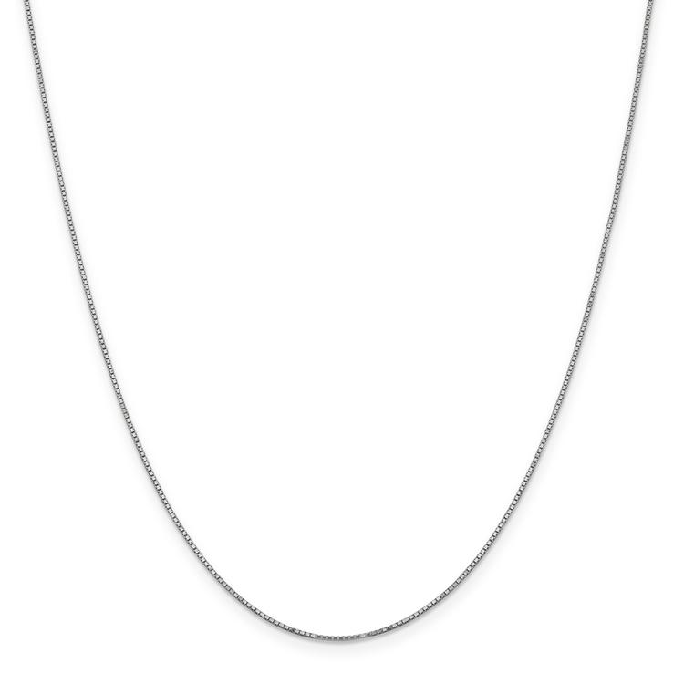 Unisex Gold Classics(tm) .90mm. 14kt. White Gold Box 14in. Necklace