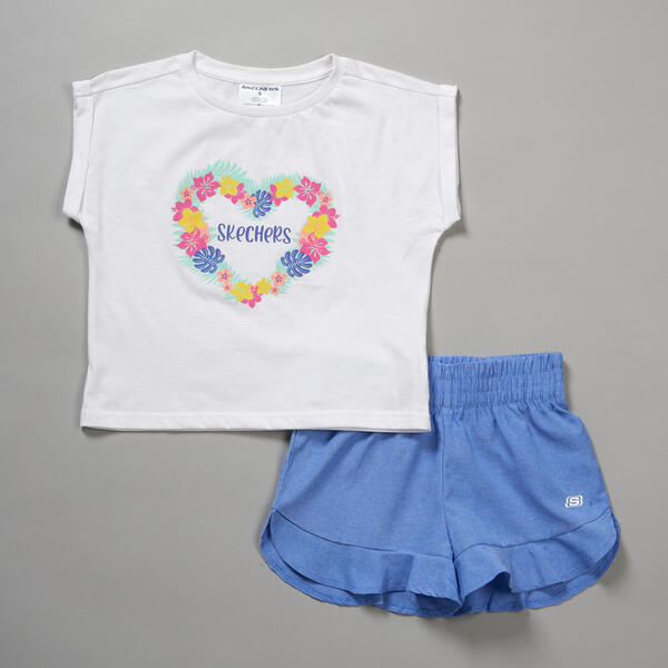 Girls &#40;7-16&#41; Skechers Heart Boxy Tee & Shorts Set - image 