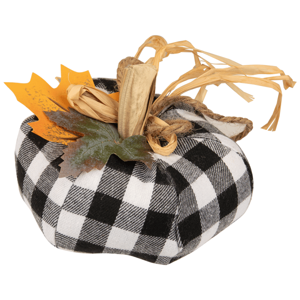 Northlight 5in. Buffalo Plaid Fall Harvest Pumpkin Decoration