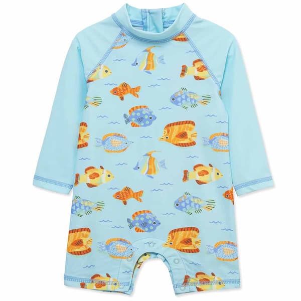 Baby Boy (6-24M) Little Me(R) Fish Rashguard Swimsuit