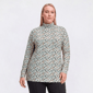 Plus Size Hasting & Smith Long Sleeve Mock Neck Leaf Neck Tee - image 1